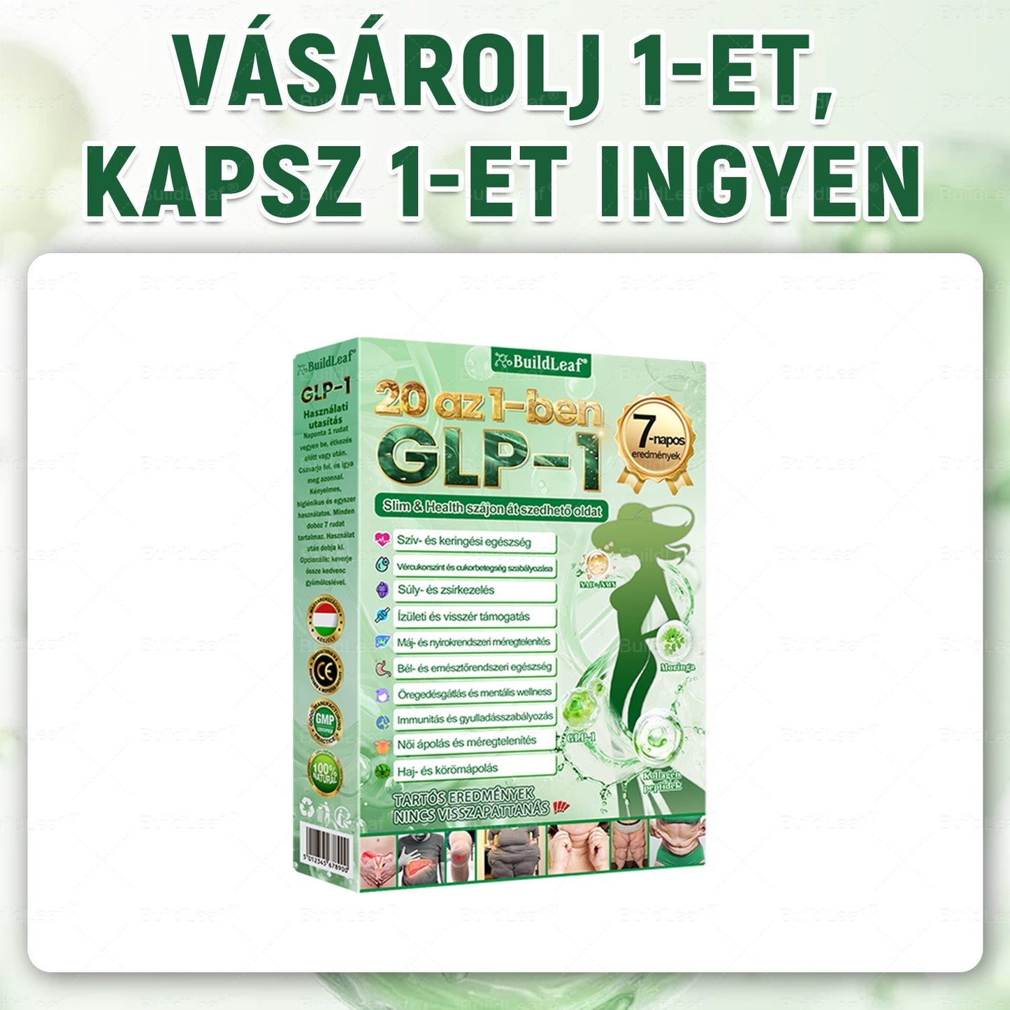 đHivatalos ĂĄruhĂĄz | BuildLeaf GLP-1 20 az 1-ben KarcsĂșsĂtĂł Ă©s egĂ©szsĂ©ges szĂĄjon ĂĄt szedhetĆ folyadĂ©k (naponta egyszer, 7 napon belĂŒl hat) â
TĂĄmogatja a testsĂșlyt Ă©s a nĆk egĂ©szsĂ©gĂ©t, miközben feszesĂti a bĆrt Ă©s fokozza a vitalitĂĄst