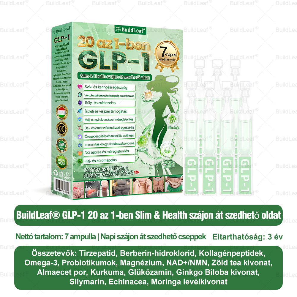 đHivatalos ĂĄruhĂĄz | BuildLeaf GLP-1 20 az 1-ben KarcsĂșsĂtĂł Ă©s egĂ©szsĂ©ges szĂĄjon ĂĄt szedhetĆ folyadĂ©k (naponta egyszer, 7 napon belĂŒl hat) â
TĂĄmogatja a testsĂșlyt Ă©s a nĆk egĂ©szsĂ©gĂ©t, miközben feszesĂti a bĆrt Ă©s fokozza a vitalitĂĄst