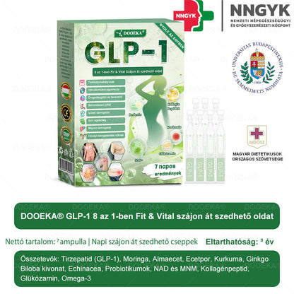 🔥  DOOEKA® GLP-1 8 az 1-ben Fit & Vital Szájon át szedhető oldat – 👨‍⚕️ Napi egyszer, 7 nap alatt látható változás / Elhízás, szív- és érrendszeri egészség, cukorbetegség, alvási apnoe, bélrendszer egészsége, ízületi problémák és még sok más esetén