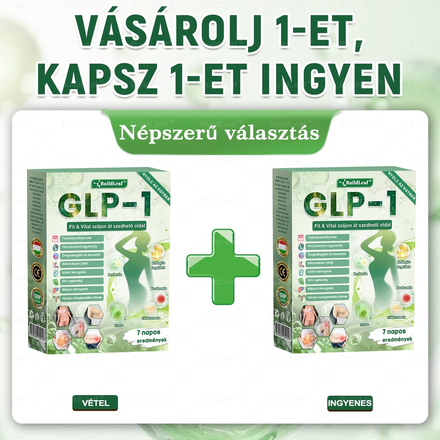 BuildLeaf®🚚 GLP-1 8-az-1-ben Fit &amp; Vital Orális Oldat (Csak napi egyszer, látható változások 7 nap alatt)  Elhízásra, szív- és érrendszeri egészségre, cukorbetegségre, alvási apnoéra, emésztőrendszeri egészségre, ízületi problémákra és még sok másra