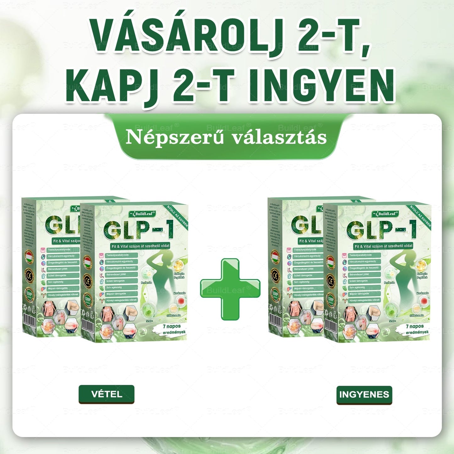 BuildLeaf®🚚 GLP-1 8-az-1-ben Fit &amp; Vital Orális Oldat (Csak napi egyszer, látható változások 7 nap alatt)  Elhízásra, szív- és érrendszeri egészségre, cukorbetegségre, alvási apnoéra, emésztőrendszeri egészségre, ízületi problémákra és még sok másra