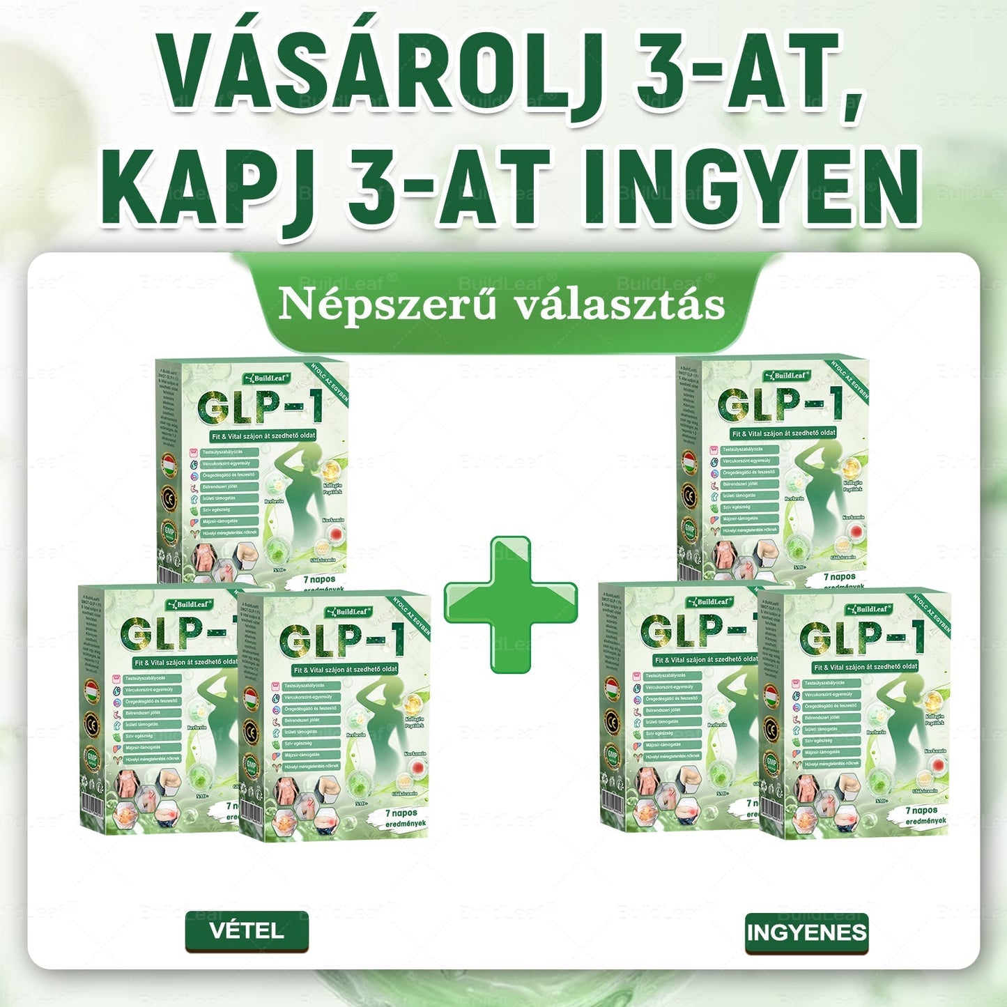 BuildLeaf®🚚 GLP-1 8-az-1-ben Fit &amp; Vital Orális Oldat (Csak napi egyszer, látható változások 7 nap alatt)  Elhízásra, szív- és érrendszeri egészségre, cukorbetegségre, alvási apnoéra, emésztőrendszeri egészségre, ízületi problémákra és még sok másra